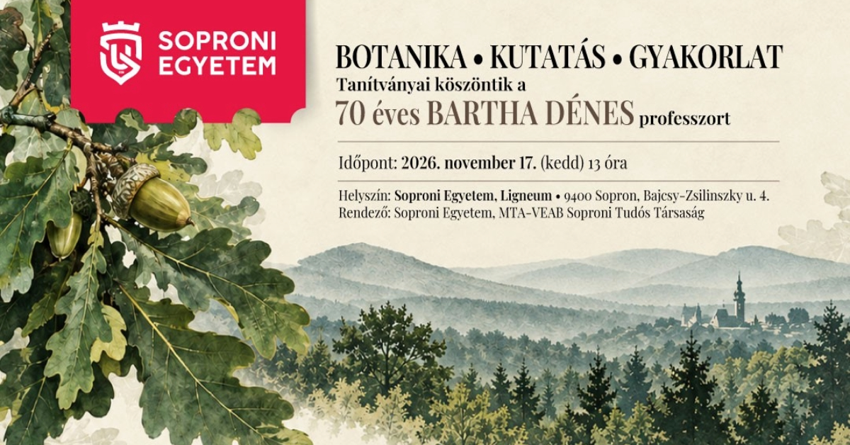 Botanika, kutatás és gyakorlat jegyében – 70 éves Bartha Dénes professzor Botanika, kutatás és gyakorlat jegyében – 70 éves Bartha Dénes professzor